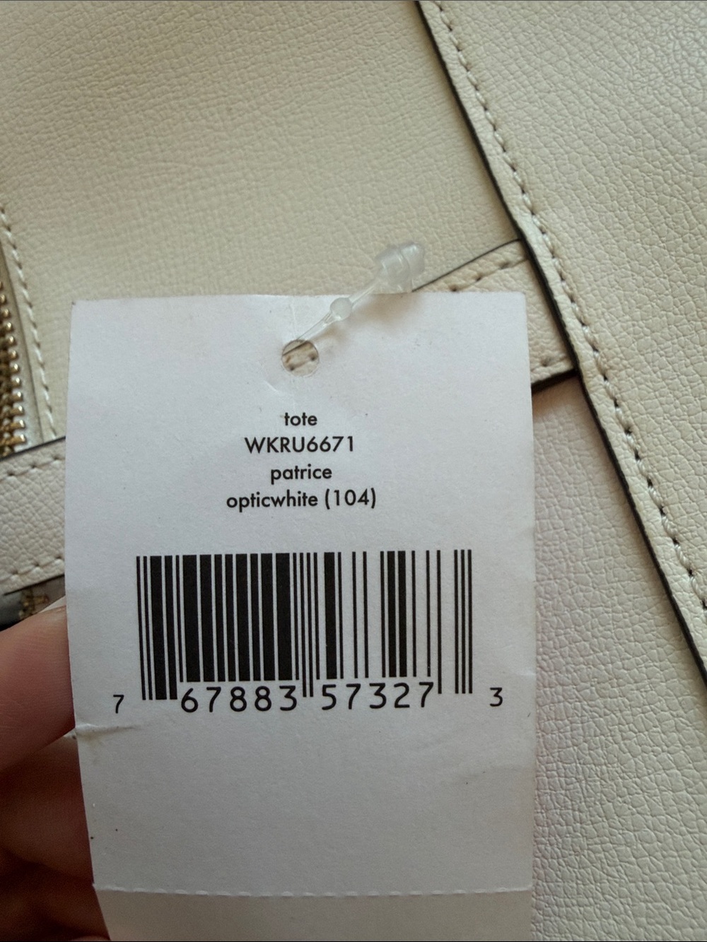 kate spade White Leather Tote with Front Pocket - Picture 3 of 6